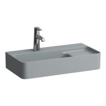 LAUFEN VAL Umývadielko s jedným otvorom pre batériu uprostred s prepadom, SaphirKeramik, 600x310 mm, farba Grafit mat, H8152857581041