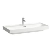 LAUFEN MEDA Umývadlo, odkladacia plocha vpravo a vľavo, brúsená spodná časť umývadla s tromi otvormi pre batériu, bez prepadu, 1000x460 mm, farba Biela, H8161190001581