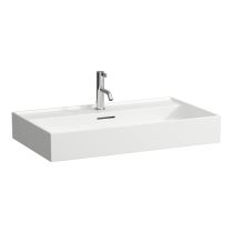 LAUFEN Kartell LAUFEN Umývadlo, brúsená spodná hrana s jedným otvorom pre batériu uprostred s prepadom, 800x460 mm, farba Biela, H8163360001041