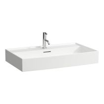LAUFEN Kartell LAUFEN Umývadlo, brúsená spodná hrana bez otvrou pre batériu s prepadom, 800x460 mm, farba Biela LCC Active, H816336A001091