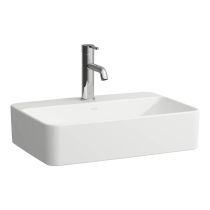 LAUFEN SAVOY Umývadlová misa s jedným otvorom pre batériu uprostred s prepadom, 550x380 mm, farba Biela matná, H8169457571041
