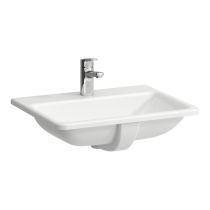 LAUFEN LAUFEN PRO S Zápustné umývadlo zhora s jedným otvorom pre batériu uprostred s prepadom, 560x440 mm, farba Biela LCC, H8189634001041