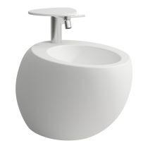 LAUFEN ILBAGNOALESSI Závesný bidet, vrátane integrovaného prepadu CLOU, 585x390mm, Biela matná 757, H8309717573041