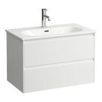 LAUFEN LUA Umývadlo slim so skrinkou 'Lani' 80 cm, s 2 zásuvkami, 800x455x525 mm, Biela matná 260, H8600872601041