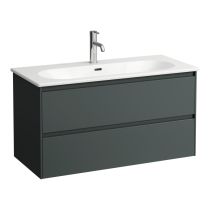 LAUFEN LUA Umývadlo slim so skrinkou 'Lani' 100 cm, s 2 zásuvkami, 1000x455x525 mm, Šedá traffic 266, H8600882661041