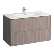 LAUFEN LAUFEN PRO S Umývadlo slim so skrinkou 100 cm, s 2 zásuvkami, vr. deliaceho systému do zásuviek, 1000x500x610 mm, Bledý brest 262, H8649622621041