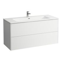 LAUFEN LAUFEN PRO S Umývadlo slim so skrinkou 120 cm, s 2 zásuvkami, vr. deliaceho systému do zásuviek, 1200x500x610 mm, Biela matná 260, H8649632601041