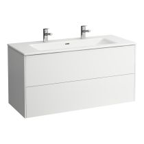 LAUFEN LAUFEN PRO S Umývadlo slim so skrinkou 120 cm, s 2 zásuvkami, vr. deliaceho systému do zásuviek, 1200x500x610 mm, Biela matná 260, H8649632601071