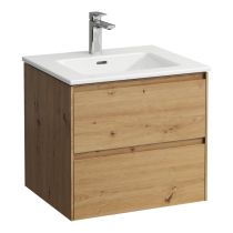 LAUFEN LAUFEN PRO S Umývadlo 'slim' so skrinkou 60 cm, s 2 zásuvkami, vr. deliaceho systému do zásuviek, 600x500x535 mm, Divoký dub 267, H8649642671041