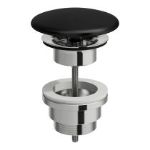 LAUFEN VAL Odpadový ventil s keramickou krytkou, neuzatvárateľný (pre umývadlá bez prepadu), 82x82 mm, farba Čierna matná, H8981847160001