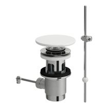 LAUFEN PALOMBA COLLECTION Odpadový ventil s automatickou zátkou s prepadom, vrátane keramickej krytky SaphirKeramik, 80x80 mm, farba Biela, H8981910000001