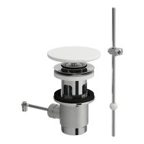 LAUFEN PALOMBA COLLECTION Odpadový ventil s automatickou zátkou s prepadom, vrátane keramickej krytky SaphirKeramik, 80x80 mm, farba Biela matná, H8981917570001