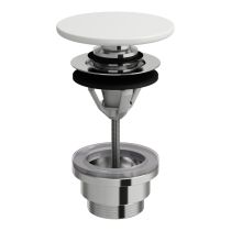 LAUFEN  Odpadový ventil so zátkou click-clack, vrátane keramické krytky SaphirKeramik, 80x80 mm, farba Biela matná, H8981927570001