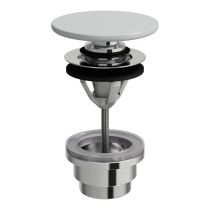 LAUFEN  Odpadový ventil so zátkou click-clack, vrátane keramické krytky SaphirKeramik, 80x80 mm, farba Šedá mat, H8981927590001