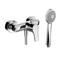 LAUFEN CITYPRO Sprchová nástenná páková batériaso sprchovým príslušenstvom, Chróm 100, HF500952100600