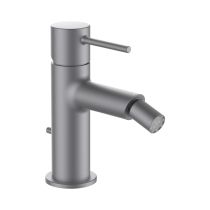 LAUFEN TWINPLUS SLIM Bidetová páková batéria, pevný výtok 112 mm, s automatickým výpustom, PVD inox kartáčovaná oceľ 423, HF505410423000