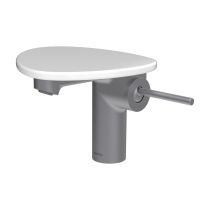 LAUFEN ADA Umývadlová stojánková páková batéria s výtokom 110 mm, bez výpusti, vrátane poličky bez otvoru, PVD nerez/biela lesklá 501, HF506702501060