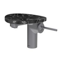 LAUFEN ADA Umývadlová stojánková páková batéria s výtokom 110 mm, bez výpusti, vrátane poličky s otvorom, PVD nerez/mramor čierny 506, HF506702506000