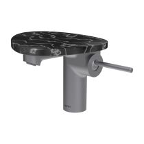 LAUFEN ADA Umývadlová stojánková páková batéria s výtokom 110 mm, bez výpusti, vrátane poličky bez otvoru, PVD nerez/mramor čierny 506, HF506702506060