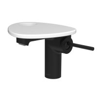 LAUFEN ADA Umývadlová stojánková páková batéria s výtokom 110 mm, bez výpusti, vrátane poličky s otvorom, PVD čierna/biela matná 512, HF506702512000