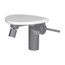 LAUFEN ADA Bidetová stojánková páková batéria s click-clack výpusťou, vrátane poličky bez otvoru, PVD nerez/biela lesklá 501, HF506710501060