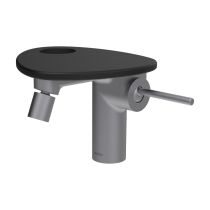 LAUFEN ADA Bidetová stojánková páková batéria s click-clack výpusťou, vrátane poličky s otvorom, PVD nerez/čierna matná 503, HF506710503000