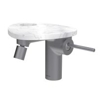 LAUFEN ADA Bidetová stojánková páková batéria s click-clack výpusťou, vrátane poličky s otvorom, PVD nerez/mramor biely 505, HF506710505000