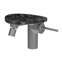 LAUFEN ADA Bidetová stojánková páková batéria s click-clack výpusťou, vrátane poličky s otvorom, PVD nerez/mramor čierny 506, HF506710506000