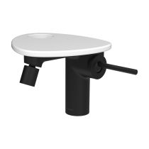 LAUFEN ADA Bidetová stojánková páková batéria s click-clack výpusťou, vrátane poličky s otvorom, PVD čierna/biela matná 512, HF506710512000