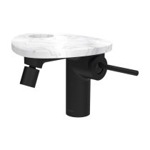 LAUFEN ADA Bidetová stojánková páková batéria s click-clack výpusťou, vrátane poličky s otvorom, PVD čierna/mramor biely 515, HF506710515000