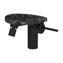 LAUFEN ADA Bidetová stojánková páková batéria s click-clack výpusťou, vrátane poličky bez otvoru, PVD čierna/mramor čierny 516, HF506710516060