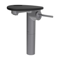 LAUFEN ADA Umývadlová stojánková páková batéria vysoká s výtokom 110 mm, bez výpusti, vrátane poličky s otvorom, PVD nerez/čierna matná 503, HF506714503000