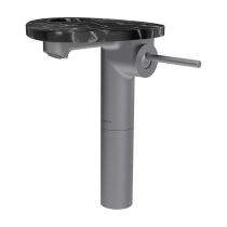 LAUFEN ADA Umývadlová stojánková páková batéria vysoká s výtokom 110 mm, bez výpusti, vrátane poličky s otvorom, PVD nerez/mramor čierny 506, HF506714506000