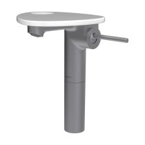 LAUFEN ADA Umývadlová stojánková páková batéria vysoká s výtokom 110 mm, bez výpusti, vrátane poličky s otvorom, PVD čierna/biela matná 512, HF506714512000