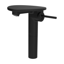 LAUFEN ADA Umývadlová stojánková páková batéria vysoká s výtokom 110 mm, bez výpusti, vrátane poličky bez otvoru, PVD čierna/čierna matná 513, HF506714513060