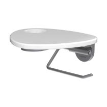 LAUFEN ADA Držiak WC papiera vrátane poličky s otvorom, PVD nerez/biela lesklá 501, HF506791501000