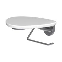 LAUFEN ADA Držiak WC papiera vrátane poličky bez otvoru, PVD nerez/biela lesklá 501, HF506791501060