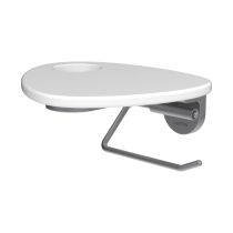 LAUFEN ADA Držiak WC papiera vrátane poličky s otvorom, PVD nerez/biela matná 502, HF506791502000