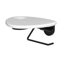 LAUFEN ADA Držiak WC papiera vrátane poličky s otvorom, PVD čierna/biela lesklá 511, HF506791511000