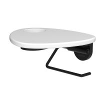 LAUFEN ADA Držiak WC papiera vrátane poličky s otvorom, PVD čierna/biela matná 512, HF506791512000