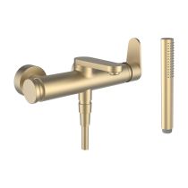 LAUFEN THE NEW CLASSIC Vaňová páková nástenná batéria, s prepínačom, chróm, so sprchovým príslušenstvom, PVD svetlo zlatá matná 462, HF900560462600