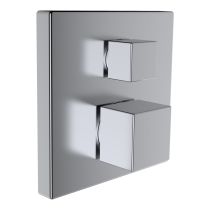 LAUFEN QUADRIGA Vrchná termostatická sada pre podomietkové sprchové batérie s 2-cestným prepínačom, PVD inox kartáčovaná oceľ 423, HF901176423000