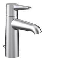 LAUFEN PURE Umývadlová páková batéria, pevný výtok 110 mm, s automatickou výpustou, PVD inox kartáčovaná oceľ 423, HF901701423000