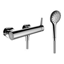 LAUFEN PURE Sprchová nástenná páková batéria, so sprchovou syntetickou hadicou 1600 mm a ručnou sprchou MyTwin100, Chróm 100, HF901750100600