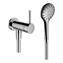 LAUFEN TWINPLUS Sprchová páková nástenná batéria pre podomietkové teleso Simibox 1-bodový, so sprchovou syntetickou hadicou 1500 mm a ručnou sprchou MyTwin100, Chróm 100, HF905455100000