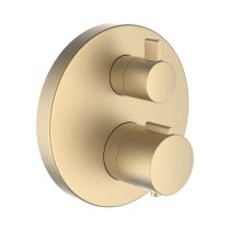 LAUFEN TWINPLUS|THERM Vrchná termostatická sada pre podomietkové sprchové batérie s 1-cestným prepínačom, PVD svetlo zlatá matná 462, HF905474462000