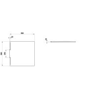 LAUFEN NIA Sprchová vanička, štvorcová, odtok do steny, Marbond, 900x900x28 mm, Antracit 078, H2100310780001