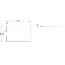LAUFEN NIA Sprchová vanička, obdĺžniková, odtok do steny, Marbond, 1400x900x32 mm, Biela 000, H2100380000001