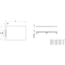 LAUFEN LAUFEN PRO S Sprchová vanička, obdĺžniková, s lineárnym odtokom na kratšej strane, Marbond, 1000x800x28 mm, Biela 000, H2101810000001