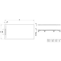 LAUFEN LAUFEN PRO S Sprchová vanička, obdĺžniková, s lineárnym odtokom na kratšej strane, Marbond, 1800x800x36 mm, Betónovo šedá 079, H2101850790001